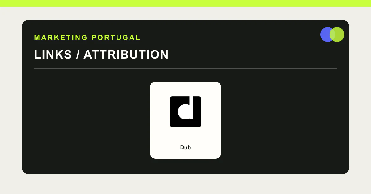 Logótipo Dub num guia de gestão de links de marca e atribuição
